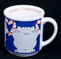 Boynton MERRY CHRISTMAS Cats w/Peppermint Hearts Coffee Mug
